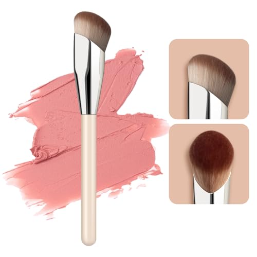 MUIIGOOD Angled Blush Brush, Face Makeup Liquid Blush Brush For A Sculpted Look, Great For Cream, Liquid Or Powder Blush Cheek Flawless Sculpting (1Pcs Large)
