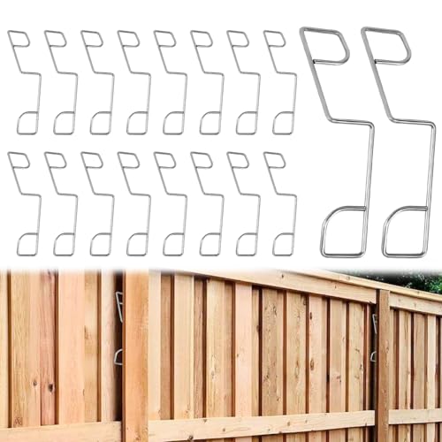 prota Stainless Steel Fence Panel Clips, 25 PCS Fence Panel Grips Clips, Fence Clips for Panels Fence Wedges to Stop Rattling and Banging for Garden Wind Protector (25)