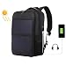 Produktbild MMFXUE 14 Watt Solar Rucksack,Diebstahlschutz, wasserdicht, mit USB-Port, für den Außenbereich, multifunktional, für Reise/Schule/Arbeit schwarz Schwarz
