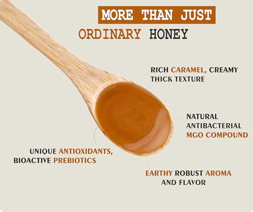Image of Certified MGO 400+ RAW Manuka Honey | Premium Grade 13+ | 100% Natural Pure Organic New Zealand Honey | Unprocessed & Unpasteurized | Packed in New Zealand by BEE POSITIVE | (500G)