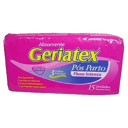 Absorvente Pós-Parto Geriatex Com 15 unidades Absorvente Pós-Parto Geriatex Fluxo Intenso - 15 unidades