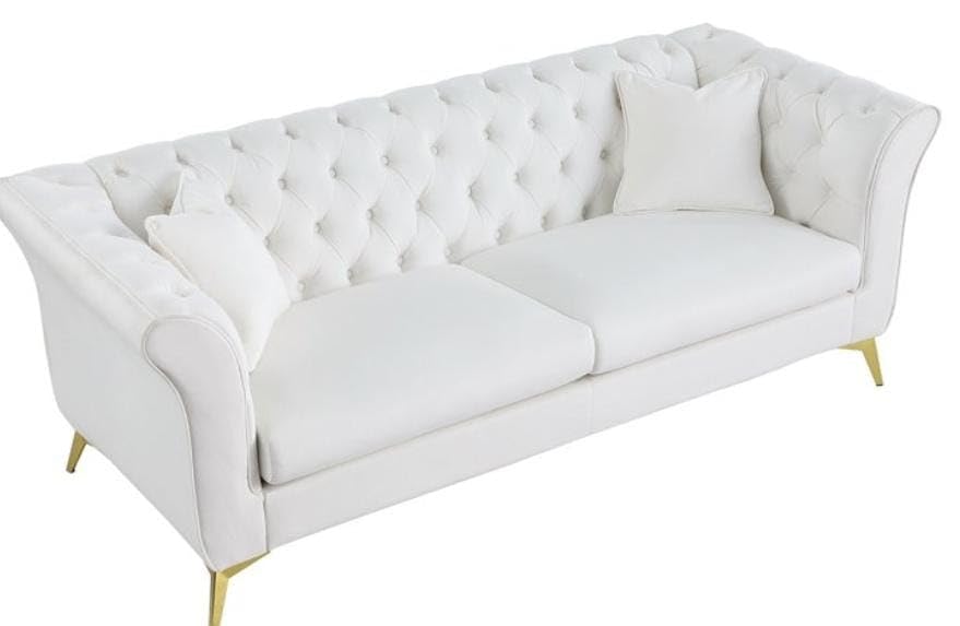 Image of Supernal 3 Seater Sofa Set with Brass Legs Perfect Gives Luxurious Look for Home /Living Room /Office /Guest Room /Hotels /Lounge