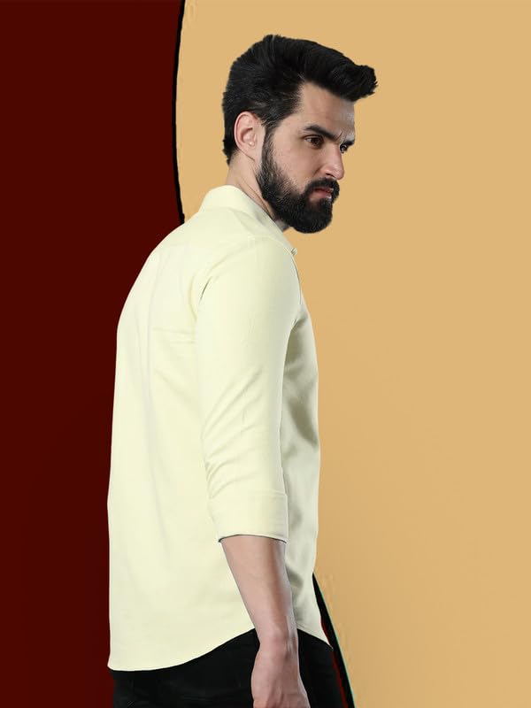 Image of Pinkmint Combo of Men Casual Cotton Blend Full Sleeves Formal Regular Slim Fit Plain Office Shirts