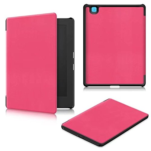 (2017) KOBO Aura H2O Edition 2 Case, EpicGadget(TM) Luxury Texture Auto Sleep/Wake Lightweight Slim Folio Smart Cover Case for KOBO Aura H2O Edition 2 eReader (Hot Pink)