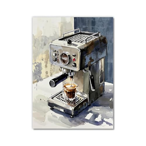 Affiches encadrées à l'aquarelle de café et art mural salon moderne 50x75