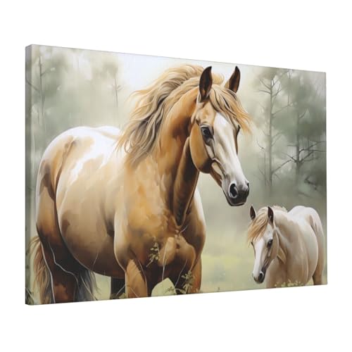 Impressions sur toile chevaux peintures decoration murale chambre 40x60