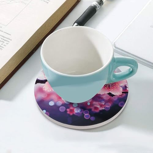 Dessous de verre rond imprimé fleur pour table basse de salon - 6