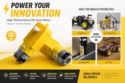 Image of 300 RPM BO Motor and Wheel Combo (4 Motors + 4 Wheels), Dual Shaft Gear Motors for Robotics and Educational Projects