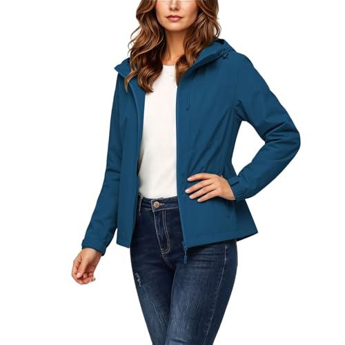 Veste imperméable femme grande taille avec capuche réglable RLEHJN