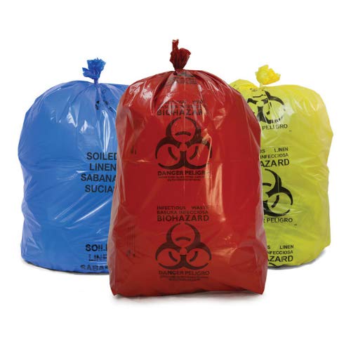 Biohazard Waste Bags - Red, Blue, Yellow (30 Pack) -1