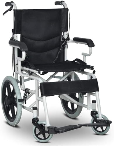 Pazzfre 軽量アルミ製折りたたみ車椅子 介助型 旅行・外出用 前輪15cm/後輪38cm コンパクト収納設計(B)