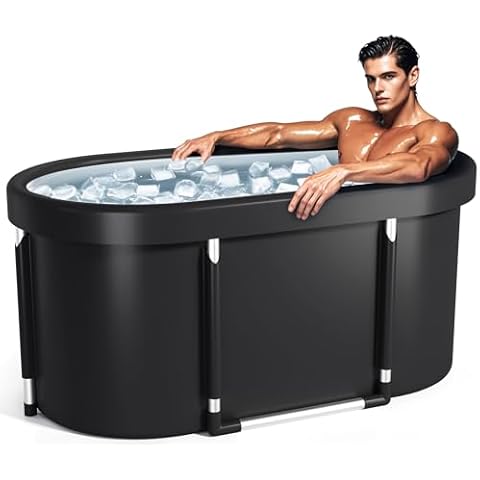 Portable Ice Bath Tub for Adult: XL 129 Gal Cold Plunge Tub for Athletes and Fitness Lovers Recovery Therapy Outdoor - Dia 45 inch Home Ice Plunge Tub with Cover Cover