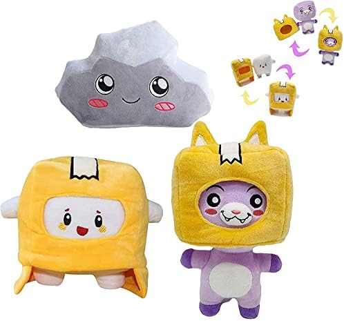 WESOPAN Plush Foxy and Boxy with Removable Cartoon Robot Soft Toy for Gifts Kids and Fans (Boxy+foxy+rocky)