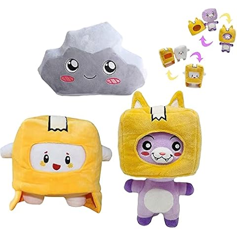 Plush Foxy and Boxy with Removable Cartoon Robot Soft Toy for Gifts Kids and Fans (Boxy+foxy+rocky) Cover