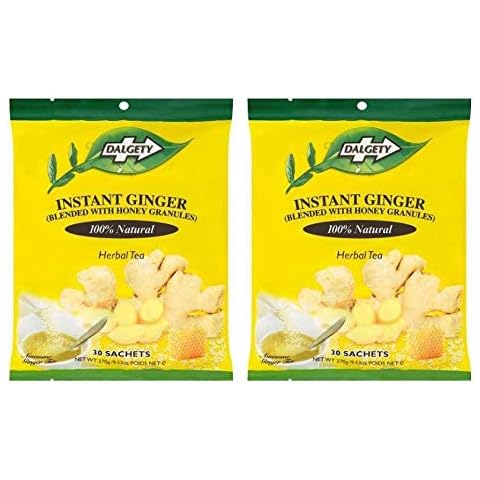 (Pack of 2) Dalgety Instant Ginger Herbal Tea Bag 270g (30 Sachets)- Blended with Honey Granules Cover
