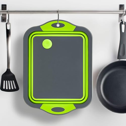 Tabla de cortar plegable multiusos plástico silicona verde miniatura 7
