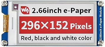 TOP1 2.66 inch Electronic Paper E-Ink Display Module B, 296 x 152 Resolution Screen, Red/Black/White Tri-Color Monitor with SPI interface, Supports RaspberryPi/Jetson Nano / STM32 with PCB