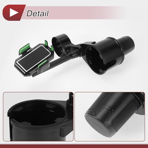 Portavasos para autos 3 en 1 ajustable verde ABS miniatura 5