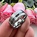 TUTISS 8mm Tungsten Rings for Men Women Genuine Meteorite Chip Inlay Fashion Jewelry Engagement Wedding Promise Band Brushed Finish Comfort Fit Size 10.5