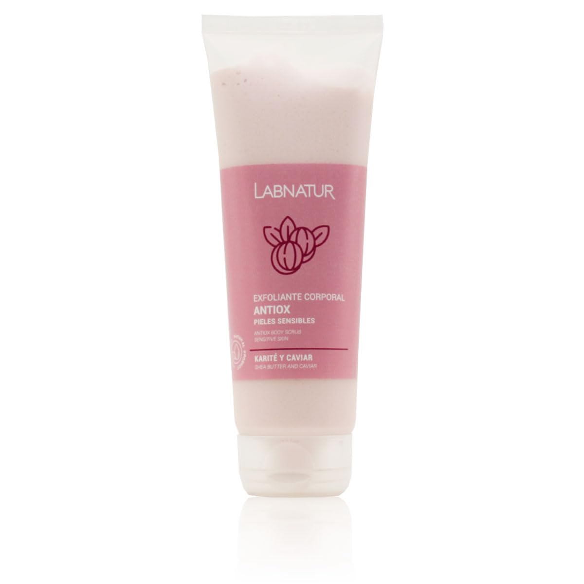 Exfoliante Corporal. Karité y Caviar. 250ml. Indicado Piel Sensible. Efecto Antiedad. Elimina Células Muertas e Impurezas. Suaviza la Piel. Elimina Toxinas.