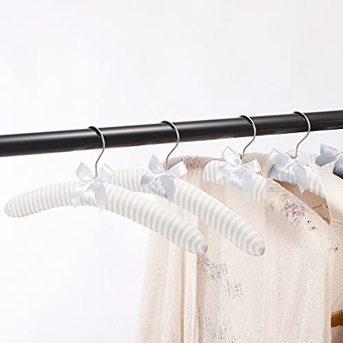 Glcon Padded Hangers For Women Clothing Men Sweaters, Glcon 17 Inches Satin Coat Hangers No Bump Fabric Foam Wood Cover thumb #6