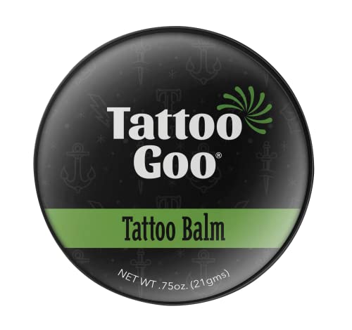 Tattoo Goo Tattoo Aftercare Balm 0.75 oz (Travel Size) Natural Olive Oil & Beeswax Supports Vibrant Color Hydrates Fresh Ink Moisturizing & Lightweight No Petroleum Mild Scent