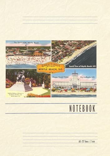 Vintage Lined Notebook Greetings from Myrtle Beach