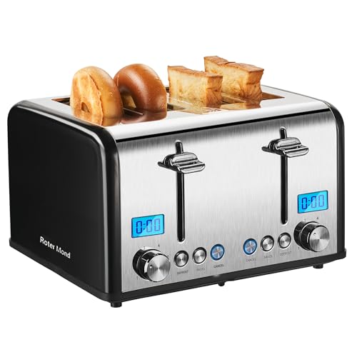 Roter Mond 4-Slice Countdown Toaster