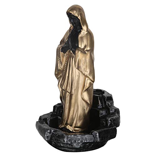 Image of Craftam Big Size Virgin Mother Mary Smoke Backflow Cone Incense Holder with 20 Incense Cones, Christian Religious Gifts (LWH 10X10X19 cm)