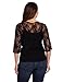 Star Vixen Women's Plus-Size 3/4 Sleeve Lace Tie Front Shrug Sweater, Black, 1X