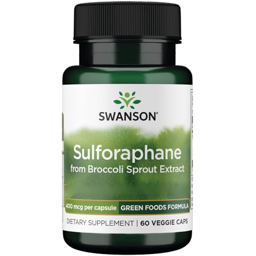 Swanson, Broccoli Sprout Extract (Brokkolisprossen-Extrakt), mit Sulforaphan, 60 vegane Kapseln, Laborgeprüft, Vegetarisch, Sojafrei, Glutenfrei, Ohne Gentechnik