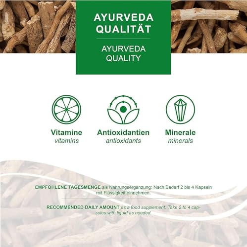 Ashwagandha Kapseln I höchste Bioverfügbarkeit I Withania Somnifera Wurzelpulver | Stress, Schlaf, innere Ruhe, Gelassenheit | Vegan, Laborgeprüft & Ohne Zusatzstoffe, ohne Magnesiumstearat | 120Stk
