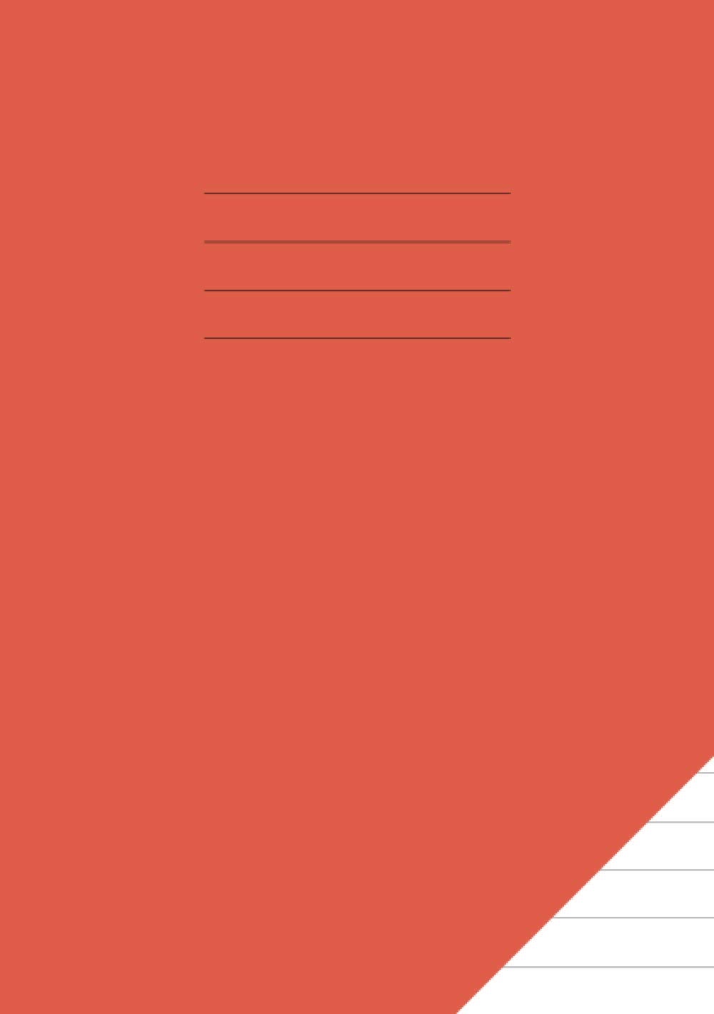 A5 Exercise Book 10mm Lined: 1cm Ruled Jotter / Notebook for School with Red Cover