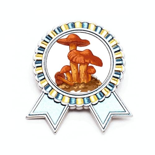 Broche champignon orange en métal taille M pour accessoiriser vos tenues