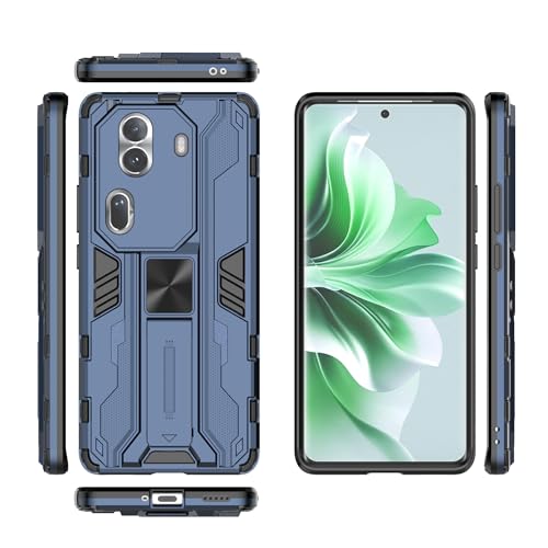 Pzwoxukhov Compatible with Oppo Reno 11 Pro 5G Case Cover,Compatible with Oppo Reno 11 Pro 5G Protective Phone Cover with Kickstand,Magnetic Attraction Function Case Blue