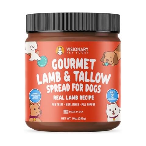 Visionary Pet Foods Lamb Meat Spread - Healthy Dog Treat - Alternative to Dog Peanut Butter, Xylitol Free, No Sugar and Filler Free - Use on Dog Lick Mat, Food Mixer, Pill Pockets - 10oz Cover