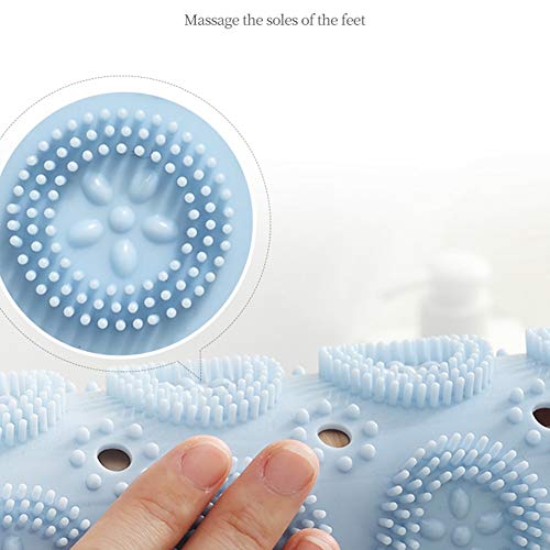 PVC Round Massage Bath Mat Non-Slip Shower Mat Bathroom Mat Machine Washable Bath Mat with Drainage Holes and Suction Cups - Image 2