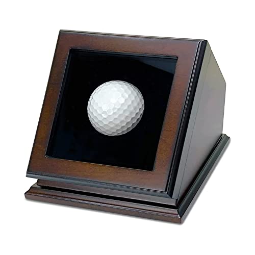 Chez Monett Golfball-Vitrine, Loch in einer Box – Holz mit Glasdeckel
