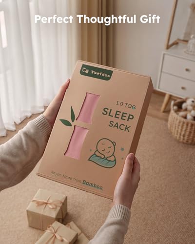 Image of Yoofoss Rayon Made from Bamboo Baby Sleep Sack 24-36 Months 1.0 Tog Baby Wearable Blanket, Super Soft Infant Toddler Sleeping Sack 2-Way Zipper