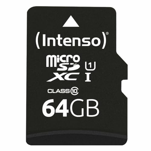Intenso Premium microSDXC 64GB Class 10 UHS-I Speicherkarte inkl. SD-Adapter (bis zu 90 MB/s), schwarz