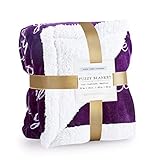RHF Sherpa Blanket w/Words of Warm Hug, Family, Friendship, Positive Energy Healing Thoughts, Super Soft, Birthday Gifts for Women Men, Gift for Women, Womens Gifts, Mom Birthday Gifts(Throw, Violet)