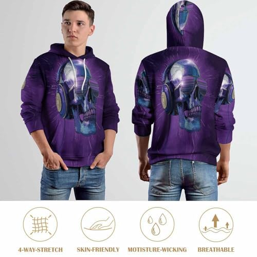 Sweat à capuche imprimé crâne boule disco esthétique rétro unique