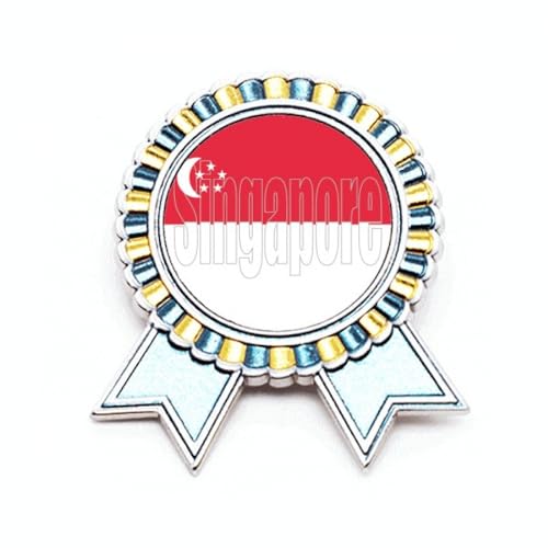 Broche drapeau de Singapour taille M pour vos cérémonies et costumes