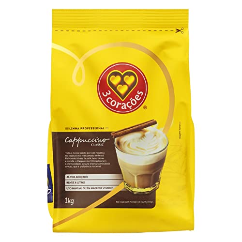 Cappuccino, Classic, Pacote, 1kg, 3 Corações