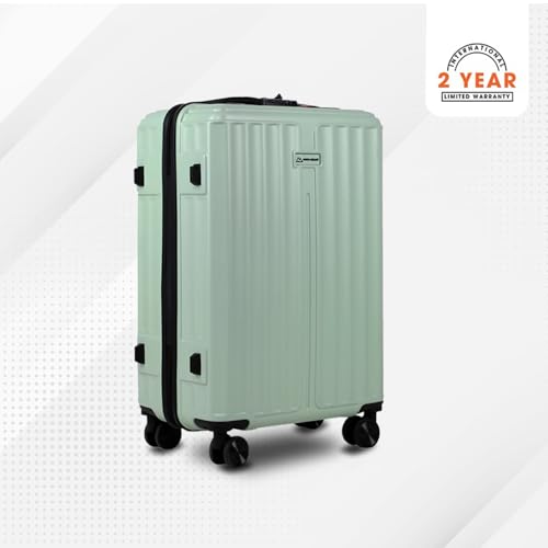 Image of Move-Meant Medium ROAMIFY Check-in Suitcase 66 Cm 8 Wheels Number Lock Poly Carbonat HPS Green Trolley Bag for Men & Women | 360 Degree Wheeling System Luggage | Trolley Bags for Travel