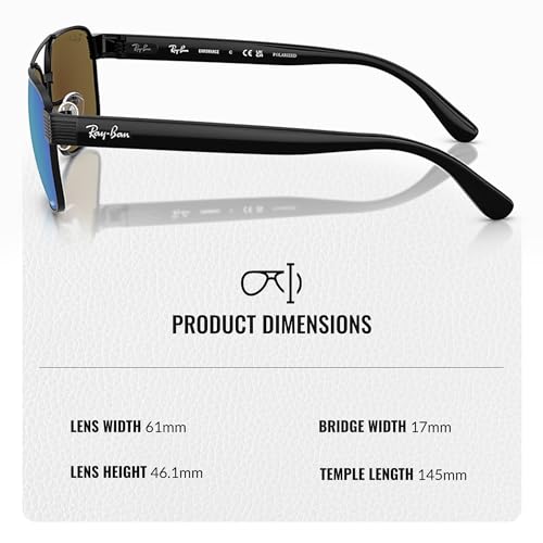 Image of Ray-Ban RB3751CH CHROMANCE POLARIZED Square-Round Shape Sunglasses for Men & Women with Official Eyewear Kit