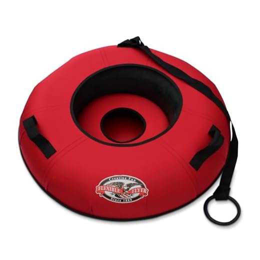 Flexible Flyer Heavy-Duty Commercial Snow Tube. Hard Plastic Bottom Inflatable Adult Sled