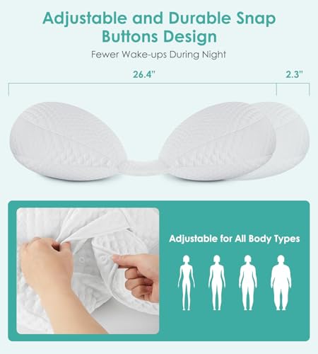 Image of Pregnancy Pillow Cooling for Sleeping, Detachable and Adjustable Double-Sided Support Maternity Pillow Skin-Friendly for Pregnant Women Back, HIPS, Legs(30Slope Design Verified by Expectant Mothers)