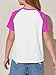Imily Bela Kids Girls T Shirts Casual Raglan Short Sleeve Crewneck Color Block Summer Tees 5-14 Years Bright Pink