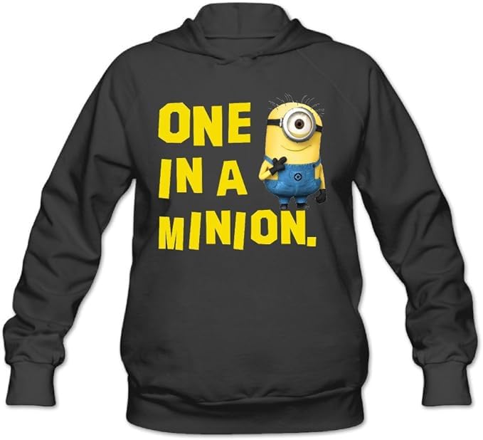 One in a Banana Print on Black Pullover Hoodie